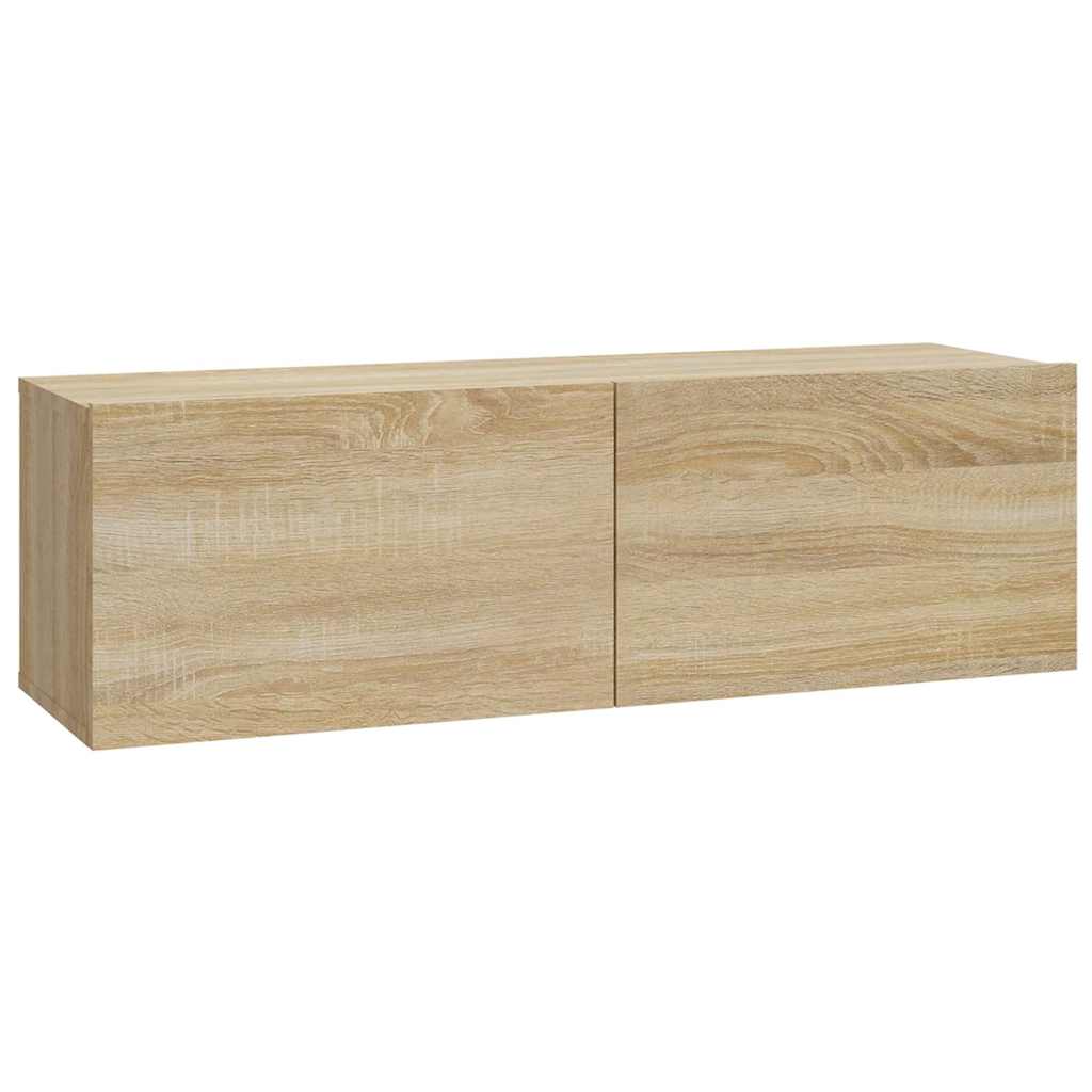 vidaXL 4 Piece TV Cabinet Set Sonoma Oak Engineered Wood 5