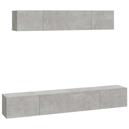vidaXL 4 Piece TV Cabinet Set Concrete Grey Engineered Wood 2