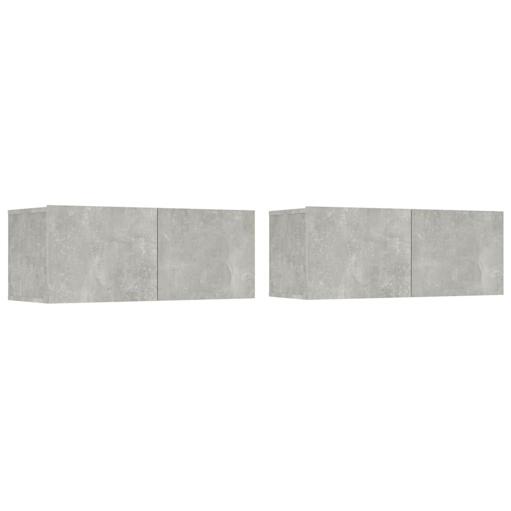 vidaXL 4 Piece TV Cabinet Set Concrete Grey Engineered Wood 3