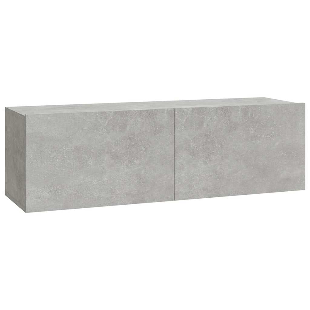 vidaXL 4 Piece TV Cabinet Set Concrete Grey Engineered Wood 5