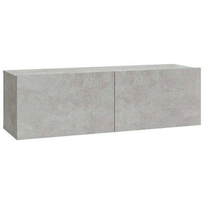 vidaXL 4 Piece TV Cabinet Set Concrete Grey Engineered Wood 5