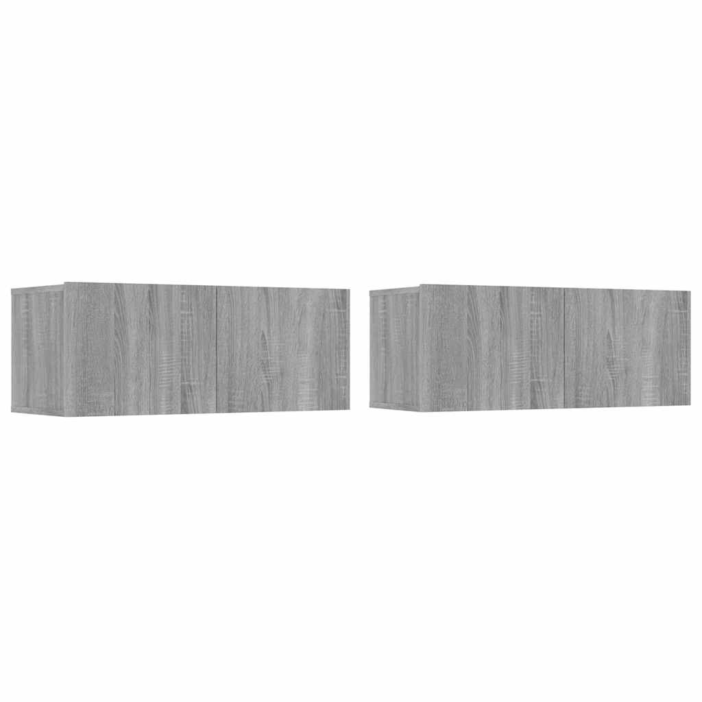 vidaXL 4 Piece TV Cabinet Set Grey Sonoma Engineered Wood 3