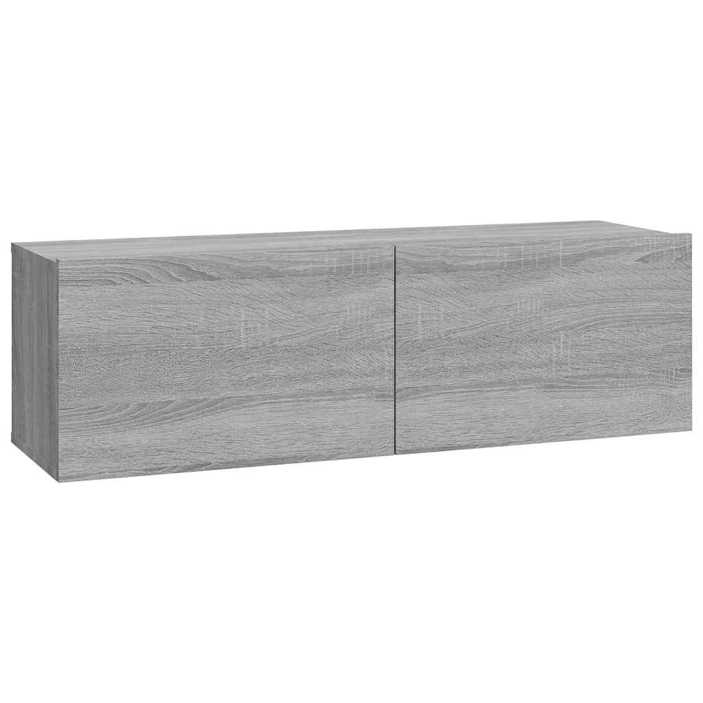 vidaXL 4 Piece TV Cabinet Set Grey Sonoma Engineered Wood 5