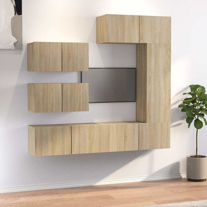 vidaXL 6 Piece TV Cabinet Set Sonoma Oak Engineered Wood 1