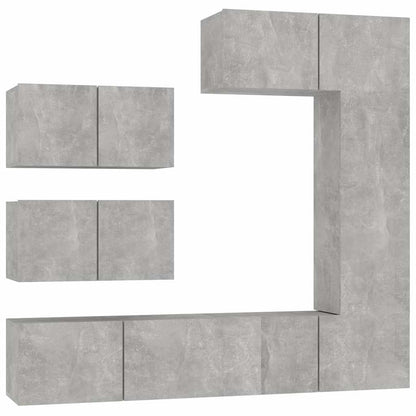 vidaXL 6 Piece TV Cabinet Set Concrete Grey Engineered Wood 2