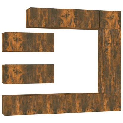 vidaXL 7 Piece TV Cabinet Set Smoked Oak Engineered Wood 2