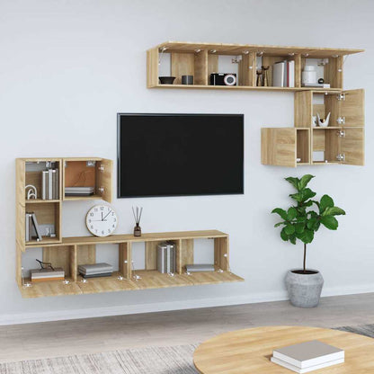 vidaXL Wall-mounted TV Cabinet Sonoma Oak Engineered Wood 3