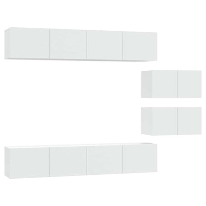 vidaXL 4 Piece TV Cabinet Set White Engineered Wood 2
