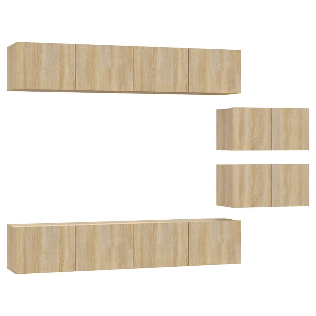 vidaXL 4 Piece TV Cabinet Set Sonoma Oak Engineered Wood 2