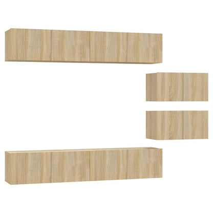 vidaXL 4 Piece TV Cabinet Set Sonoma Oak Engineered Wood 2