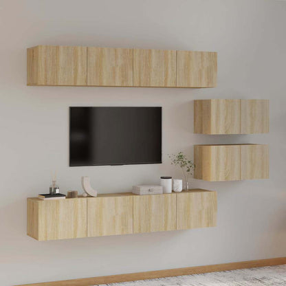 vidaXL 4 Piece TV Cabinet Set Sonoma Oak Engineered Wood 1