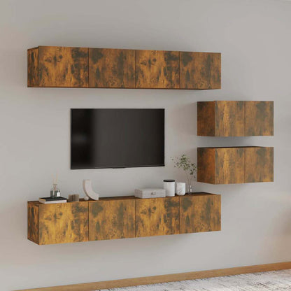 vidaXL 6 Piece TV Cabinet Set Engineered Wood