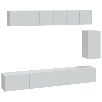 vidaXL 6 Piece TV Cabinet Set White Engineered Wood 2