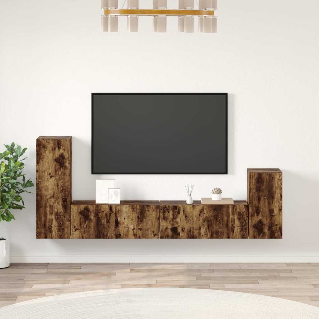 vidaXL 4 Piece TV Cabinet Set Engineered Wood