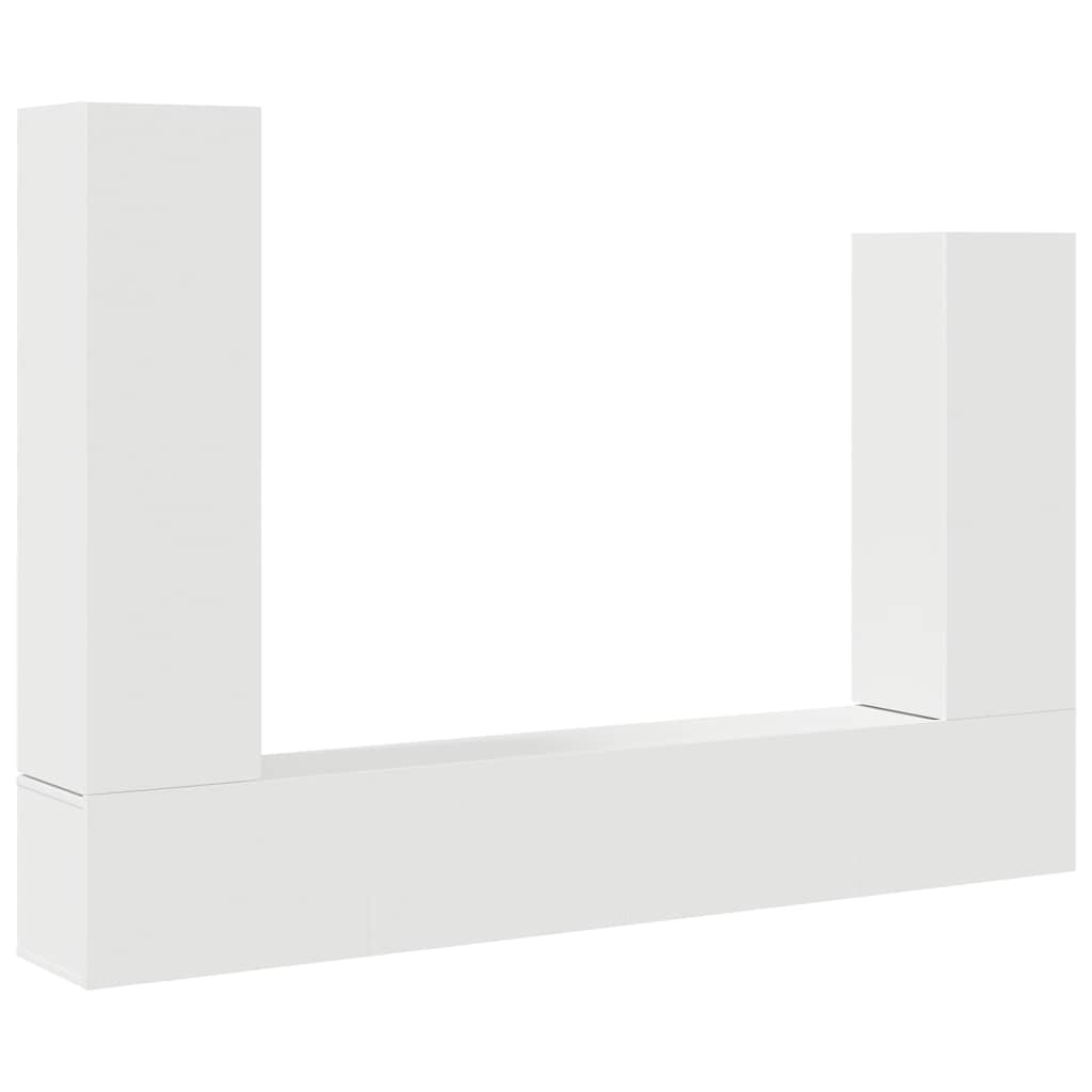 vidaXL 4 Piece TV Cabinet Set White Engineered Wood 2