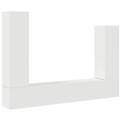 vidaXL 4 Piece TV Cabinet Set White Engineered Wood 2