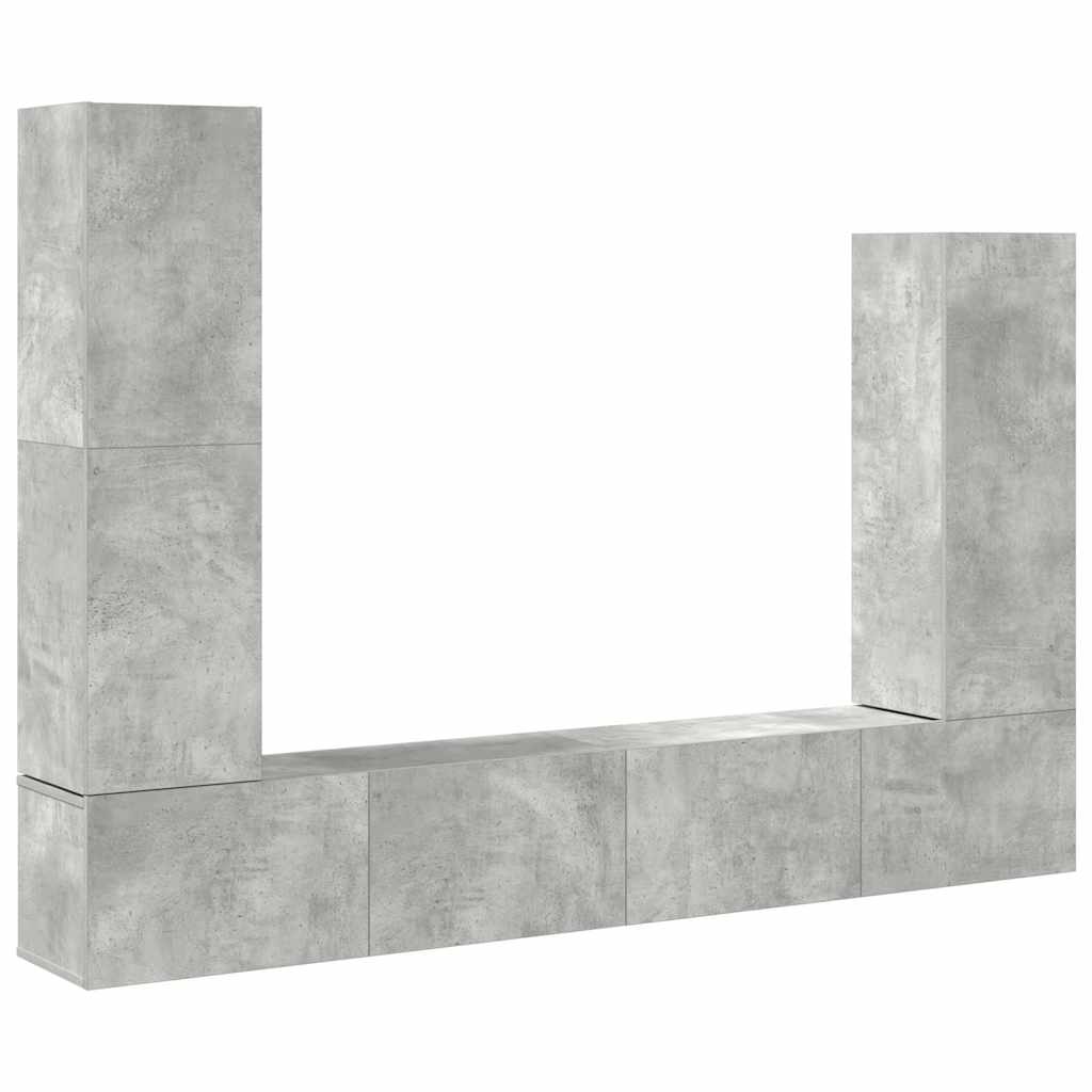 vidaXL 4 Piece TV Cabinet Set Concrete Grey Engineered Wood 2
