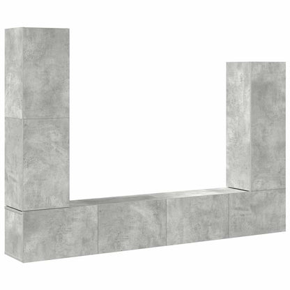 vidaXL 4 Piece TV Cabinet Set Concrete Grey Engineered Wood 2