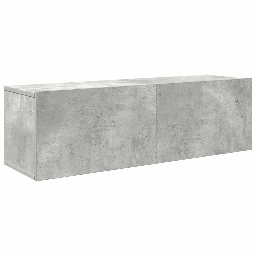 vidaXL 4 Piece TV Cabinet Set Concrete Grey Engineered Wood 5