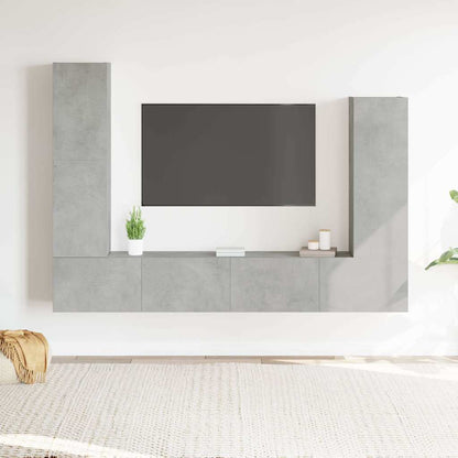 vidaXL 4 Piece TV Cabinet Set Concrete Grey Engineered Wood 1