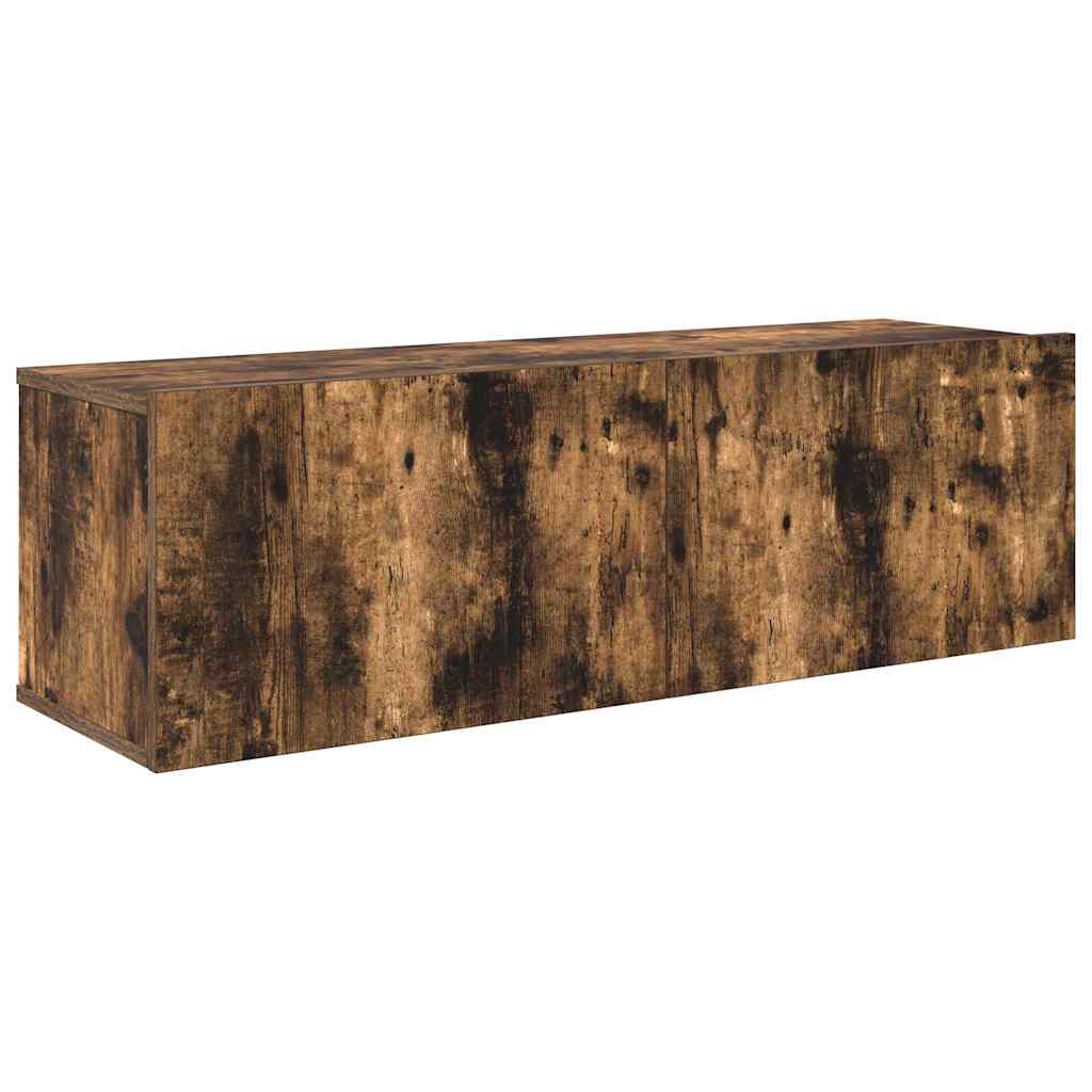 vidaXL 4 Piece TV Cabinet Set Smoked Oak Engineered Wood 5