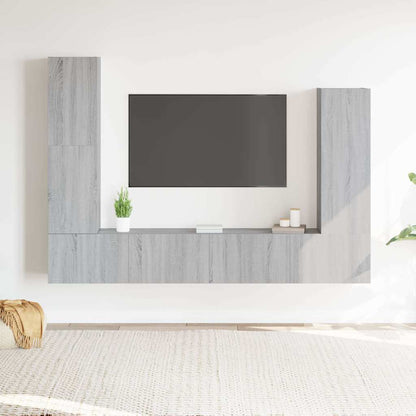 vidaXL 4 Piece TV Cabinet Set Grey Sonoma Engineered Wood 1