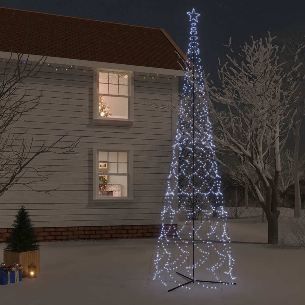 vidaXL Christmas Cone Tree Cold White 3000 LEDs 230x800 cm 1