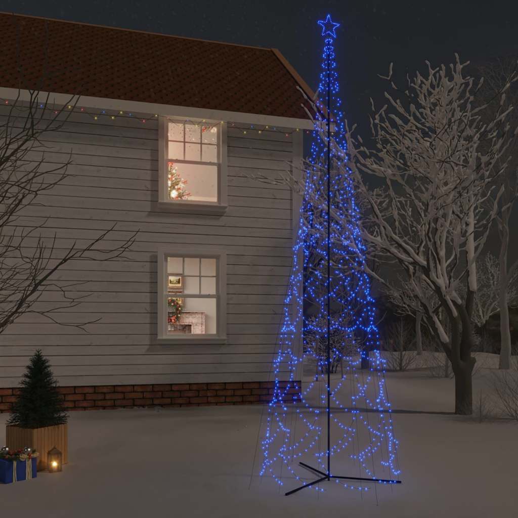 vidaXL Christmas Cone Tree Blue 3000 LEDs 230x800 cm 1