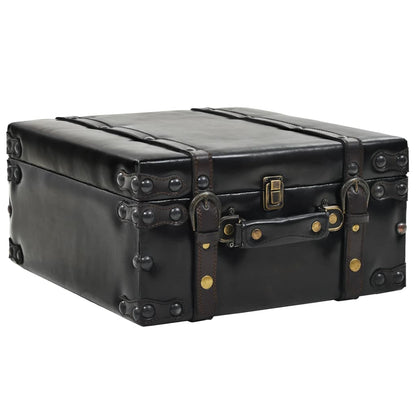 vidaXL Storage Bench 110 cm Black Faux Leather 6
