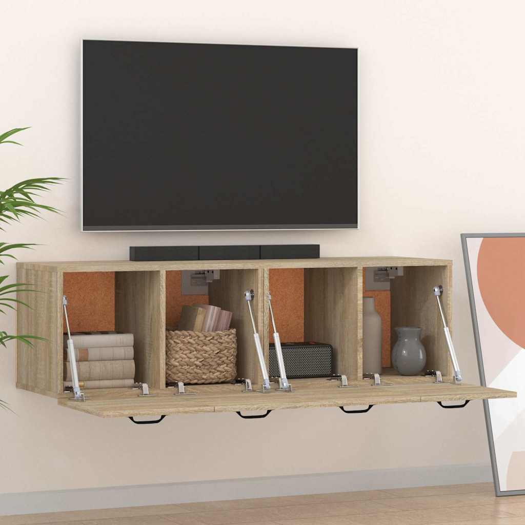 Wall Cabinets 2 pcs 80x35x36.5 cm Engineered Wood Sonoma oak
