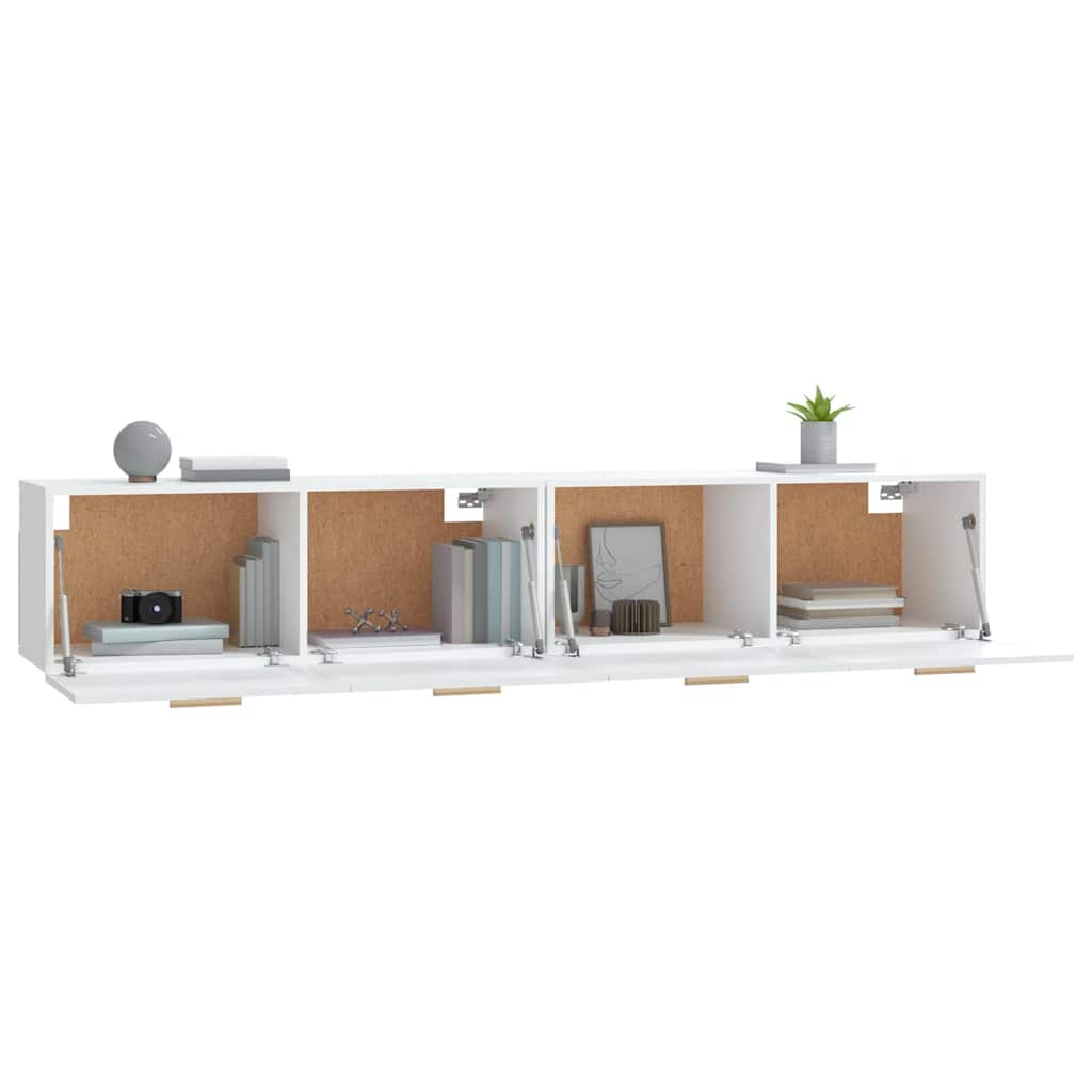 Wall Cabinets 2 pcs 60x36.5x35 cm Engineered Wood White 100 cm