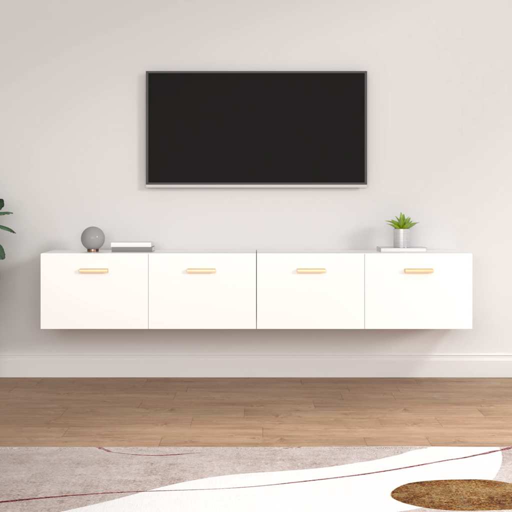 Wall Cabinets 2 pcs 60x36.5x35 cm Engineered Wood White 100 cm