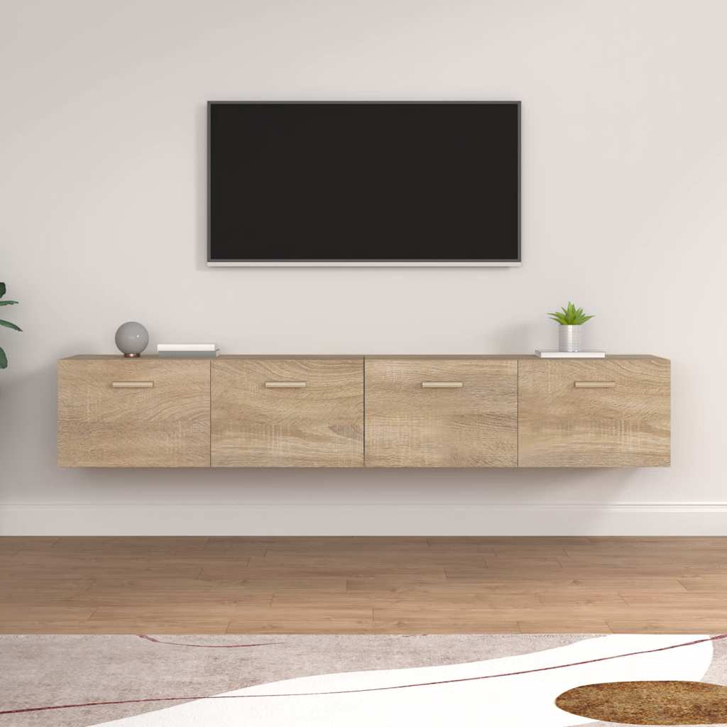 Wall Cabinets 2 pcs 60x36.5x35 cm Engineered Wood Sonoma oak 100 cm
