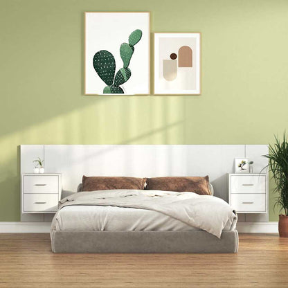 vidaXL Bed Headboard with Cabinets White Engineered Wood 1