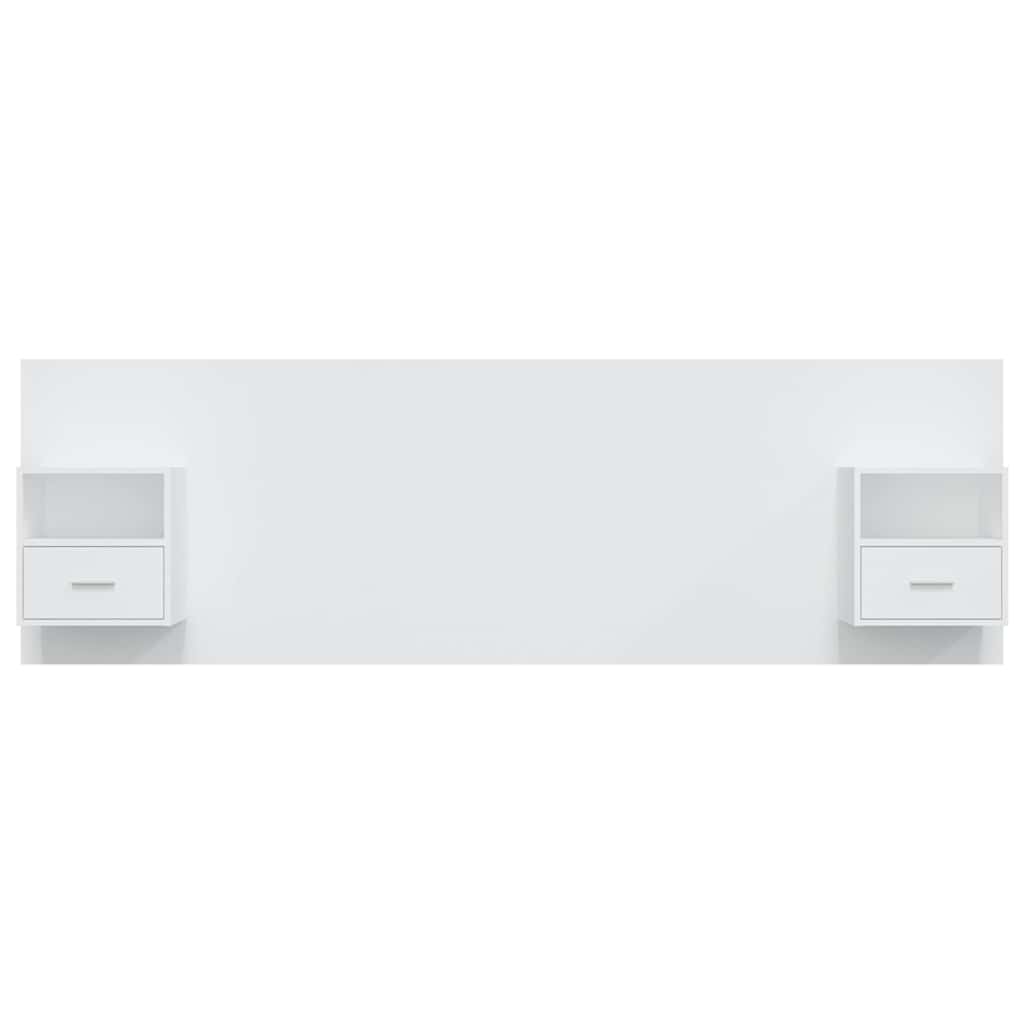 vidaXL Bed Headboard with Cabinets White Engineered Wood 4