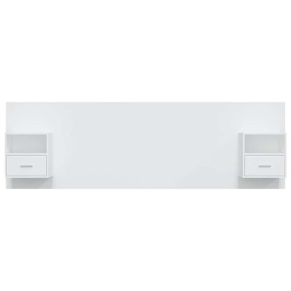 vidaXL Bed Headboard with Cabinets White Engineered Wood 4