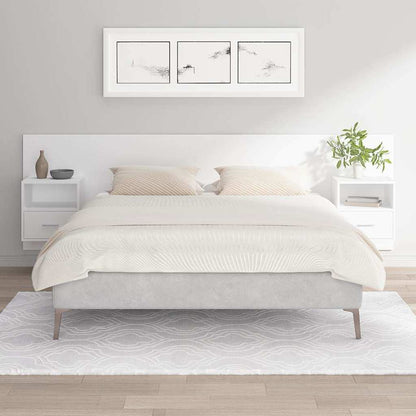 vidaXL Bed Headboard with Cabinets White Engineered Wood 1