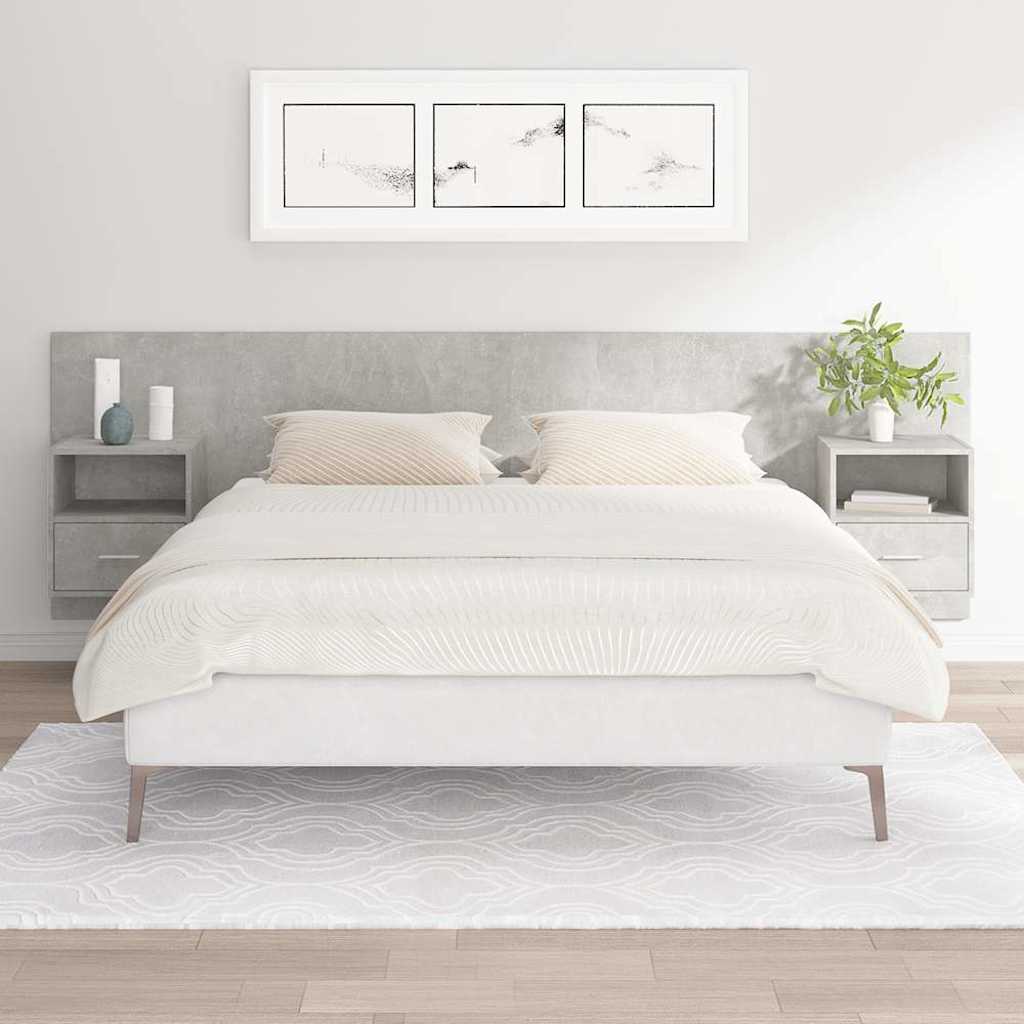 vidaXL Bed Headboard with Cabinets Engineered Wood One Drawer and One Shelf