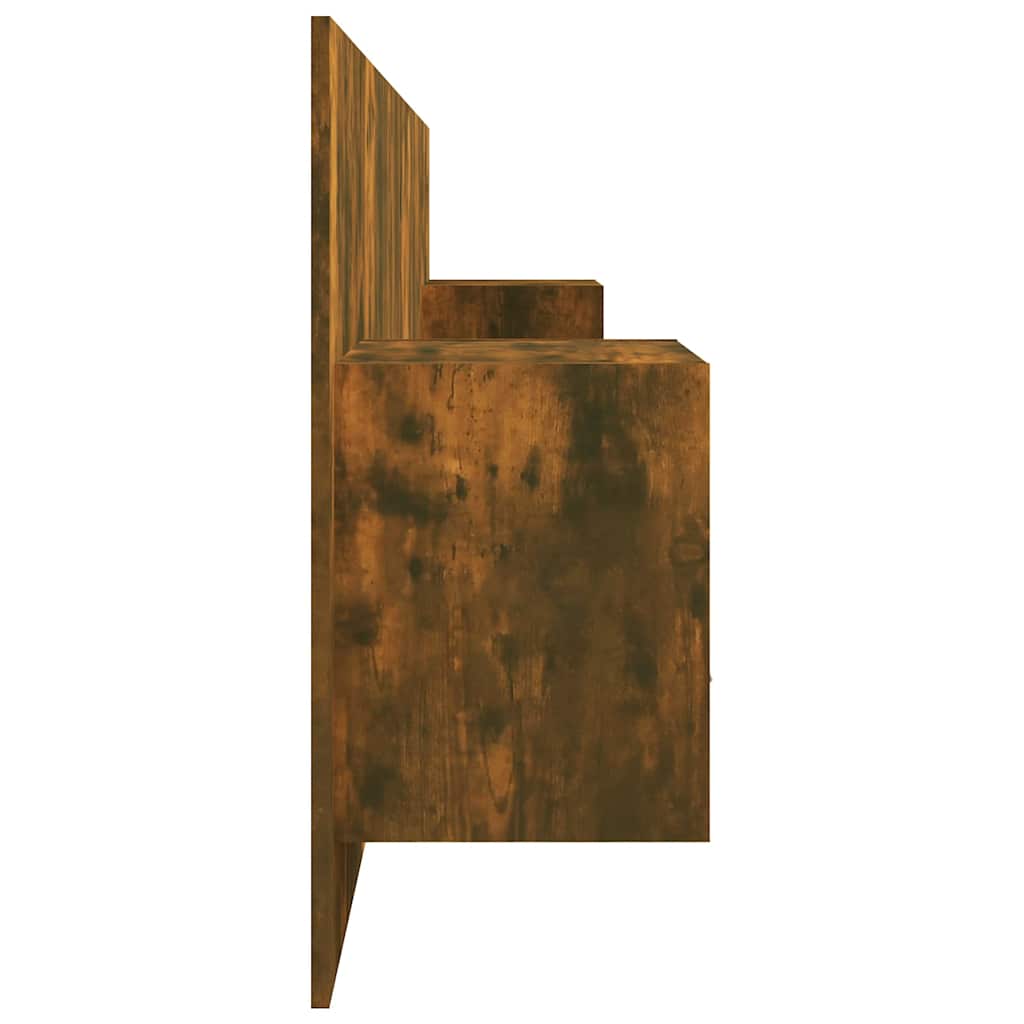 vidaXL Bed Headboard with Cabinets Smoked Oak Engineered Wood 5