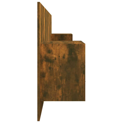 vidaXL Bed Headboard with Cabinets Smoked Oak Engineered Wood 5