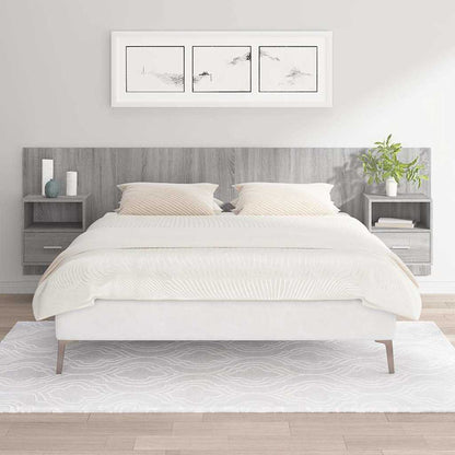 vidaXL Bed Headboard with Cabinets Engineered Wood One Drawer and One Shelf
