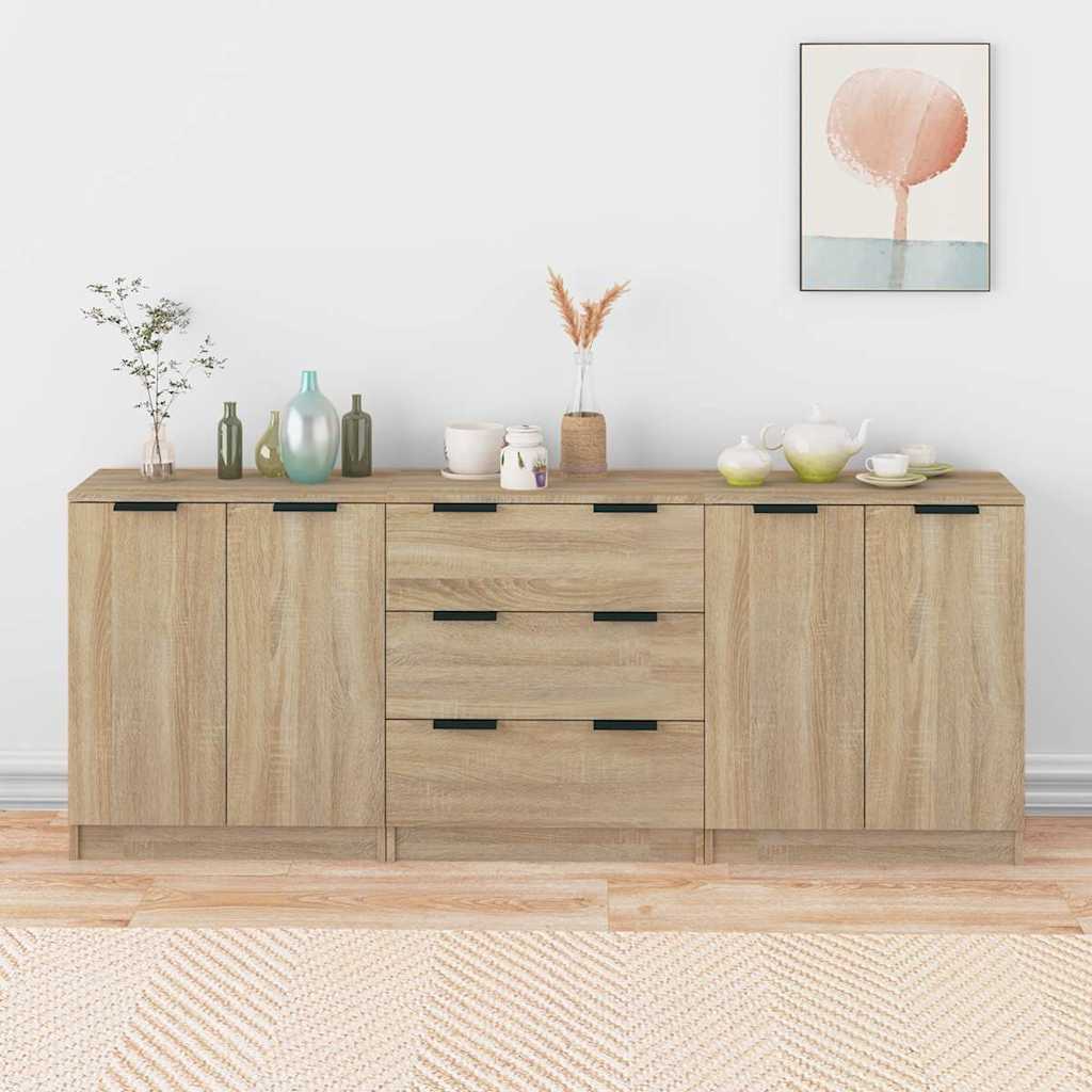 vidaXL 3 Piece Sideboards Engineered Wood