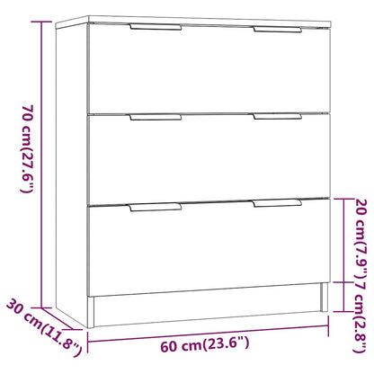 vidaXL 3 Piece Sideboards Grey Sonama Engineered Wood 6