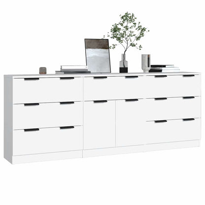 vidaXL 3 Piece Sideboards White Engineered Wood 3