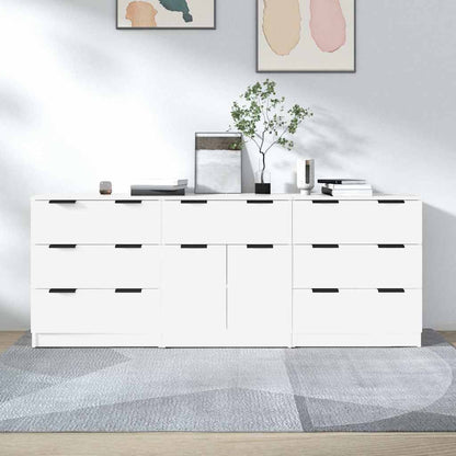 vidaXL 3 Piece Sideboards White Engineered Wood 1