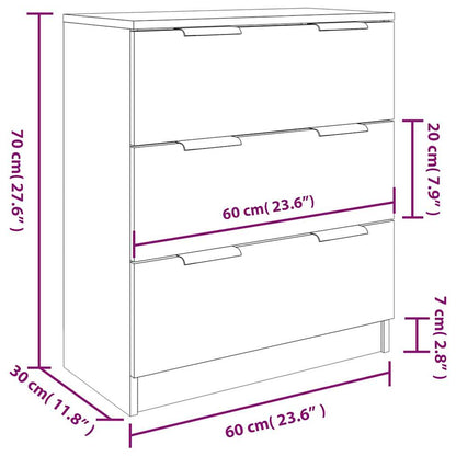 vidaXL 3 Piece Sideboards Concrete Grey Engineered Wood 6