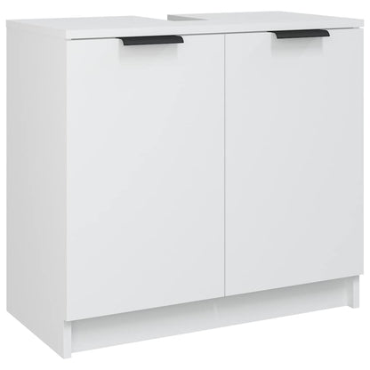 vidaXL 3 Piece Bathroom Cabinet Set White Engineered Wood 6