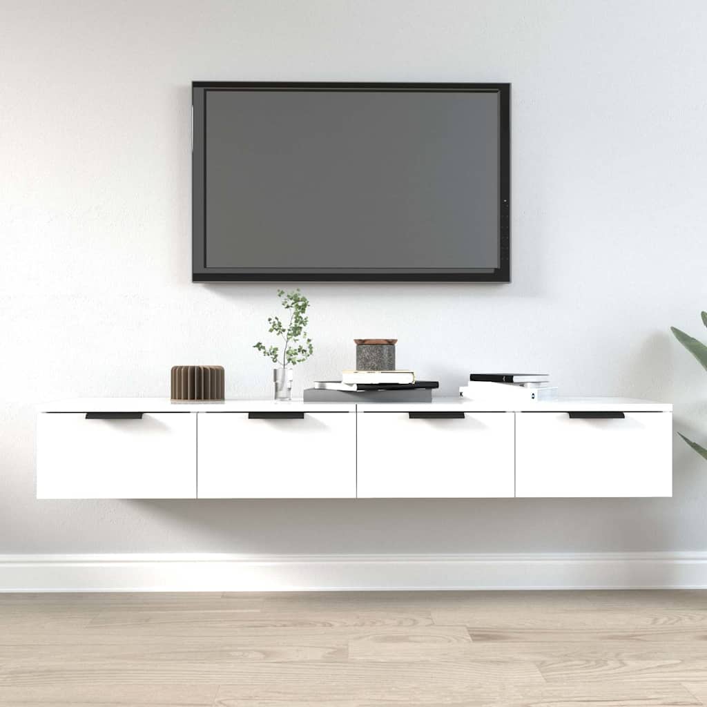 Wall Cabinets 2 pcs 68x30x20 cm Engineered Wood White