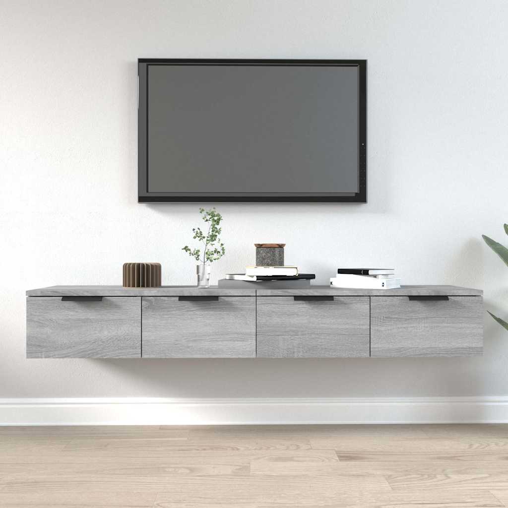 Wall Cabinets 2 pcs 68x30x20 cm Engineered Wood Grey sonoma