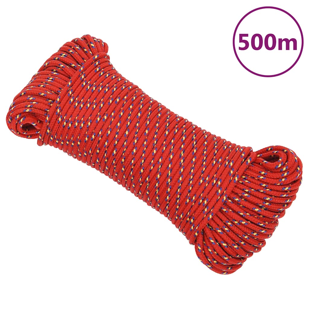 Boat Rope Polypropylene Length 500 m 5 mm Red